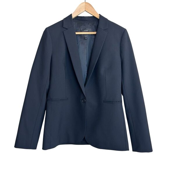 j. crew Italian Wool blazer Womens 6 Black One Button h6203 Classic Timeless - Picture 1 of 8